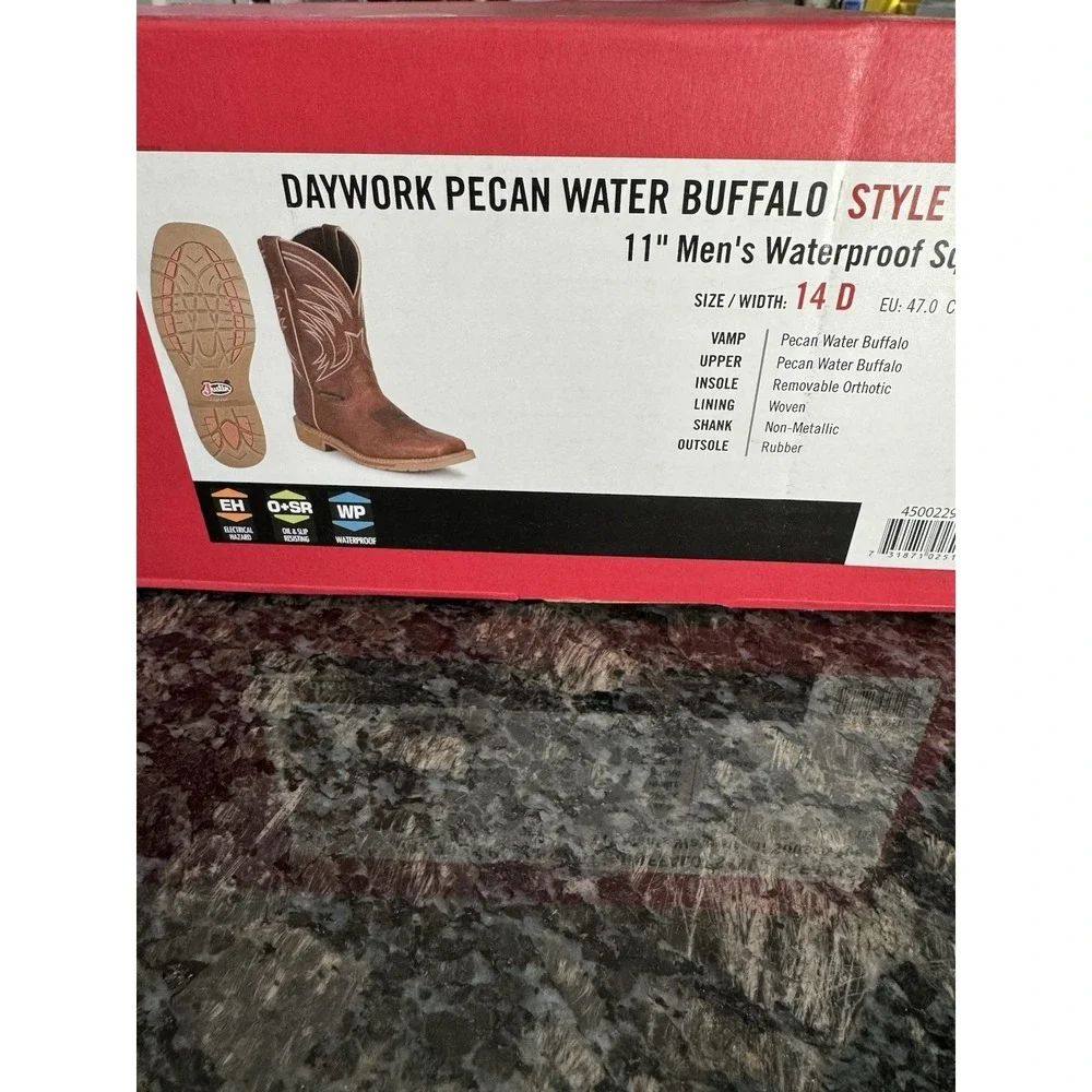Justin Original Workboots Daywork 11 Inch Waterproof Work ‎ Mens Brown  Sz 14 D